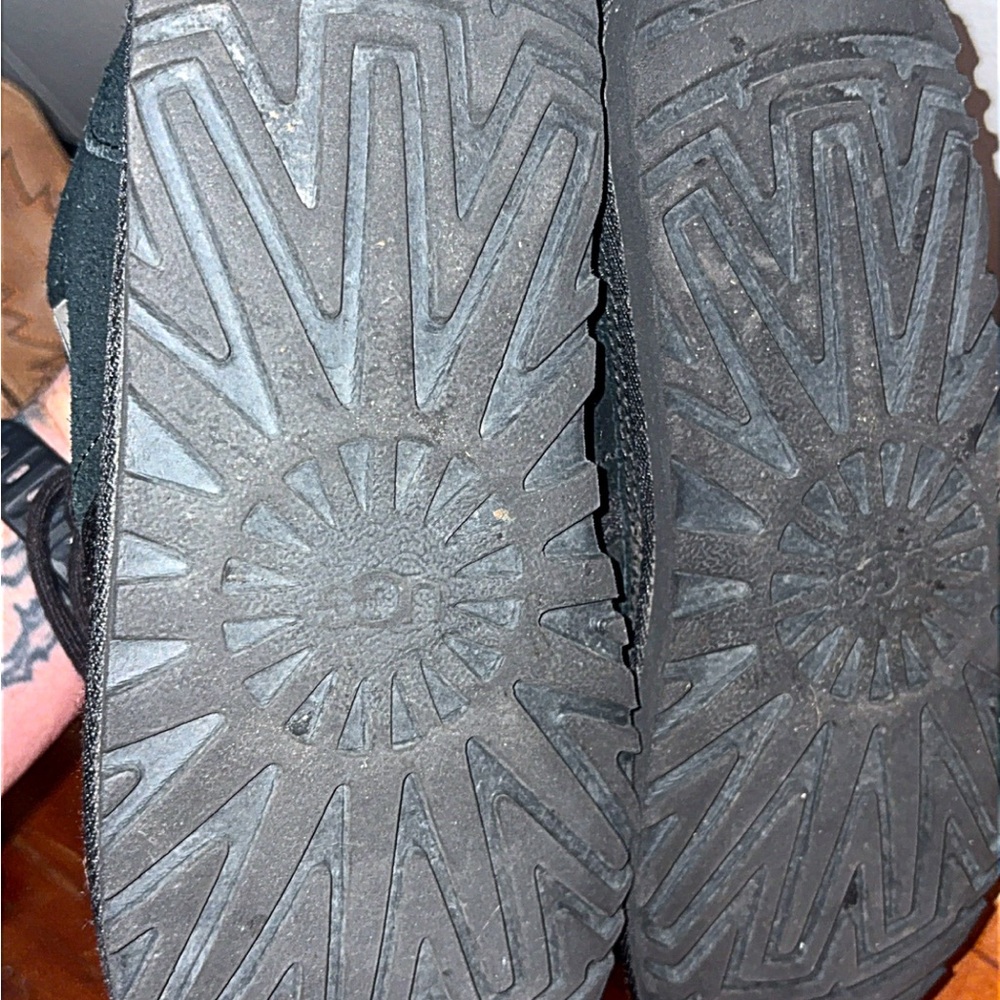 UGG Black Suede Lace-Up Ankle Sneakers